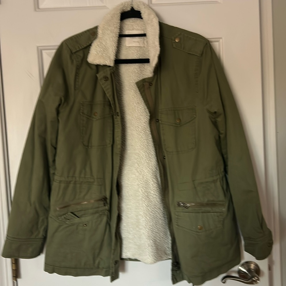 Fleeced lined utility jacket